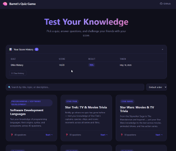 Barret's Quiz Game screenshot