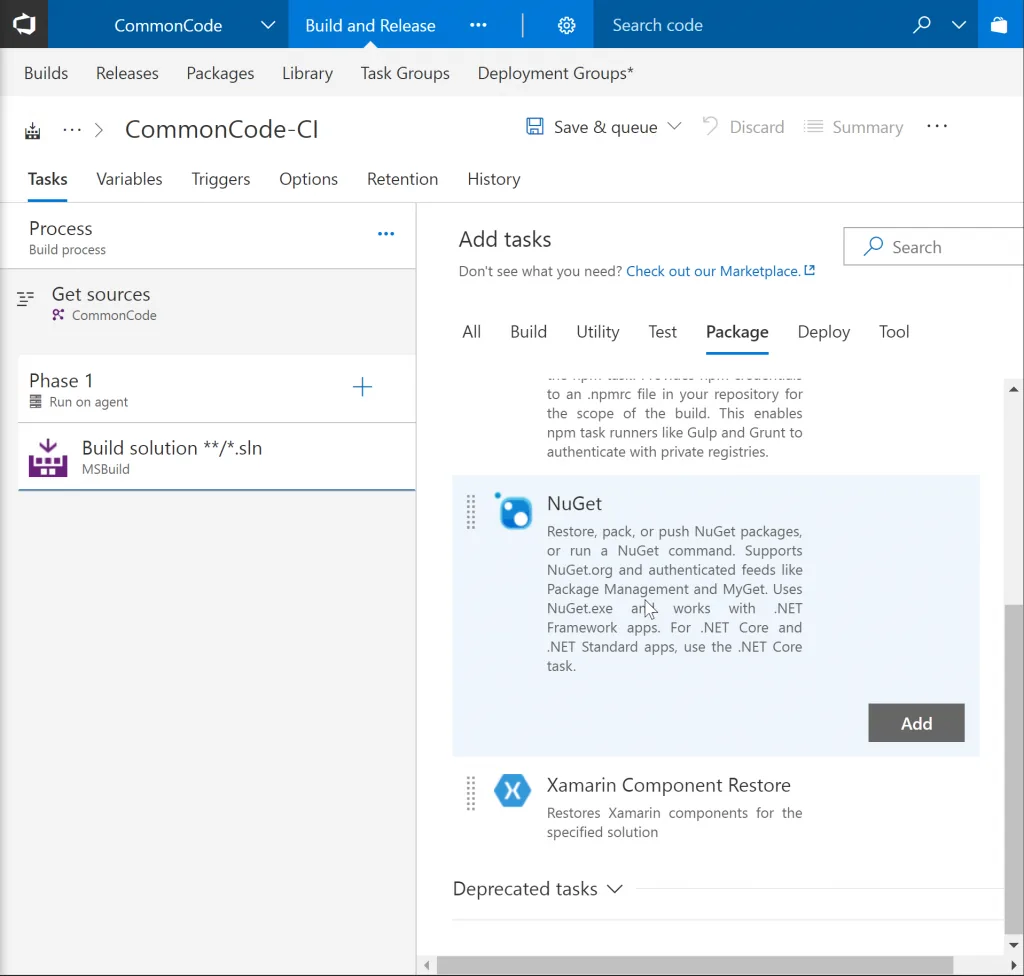 NuGet Feed-NuGet Build Step
