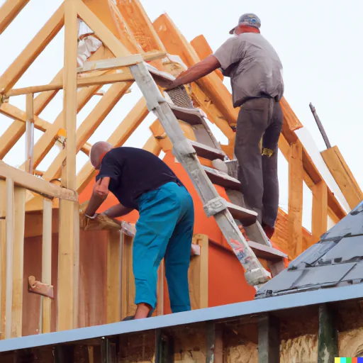 DALL-E generated image of builders-working-on-constructing-a-house