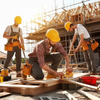 Microsoft Designer image of builders-working-on-constructing-a-house