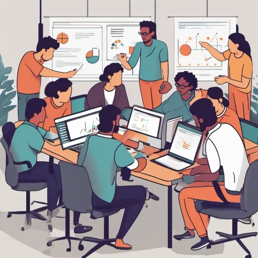 A group of people working together around a table