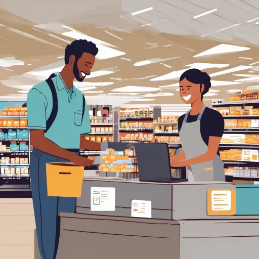 Retails working helping a customer