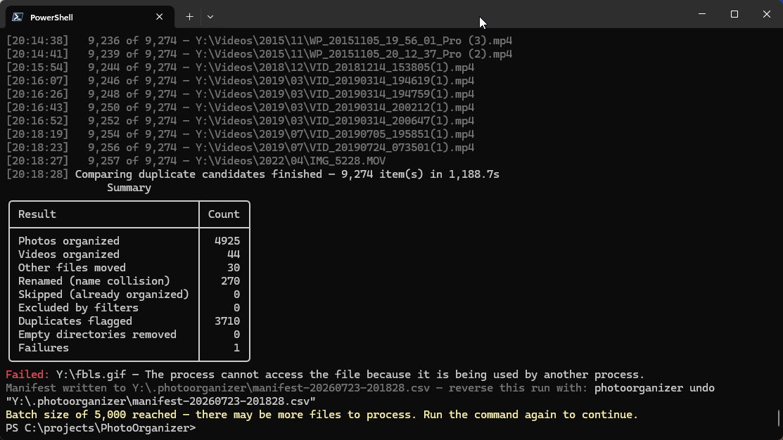 console screenshot