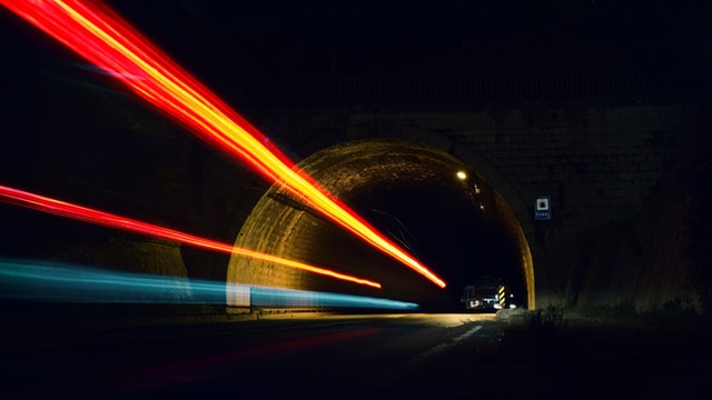 Super fast lights into a tunnel